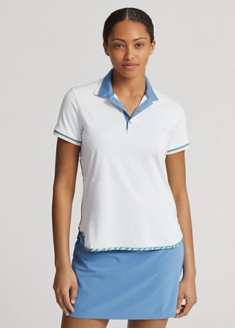 Weiße Poloshirts aus Jersey im Tailored Fit von Ralph Lauren für Damen