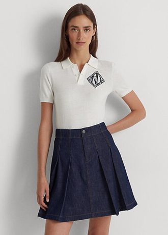 Weiße Poloshirts aus Jersey von Ralph Lauren für Damen