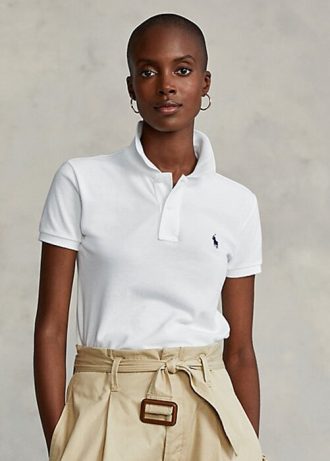 Weiße Poloshirts aus Mesh im Classic Fit von Ralph Lauren für Damen