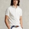 Weiße Poloshirts aus Mesh im Custom-Slim-Fit von Ralph Lauren für Herren Weiße Poloshirts aus Mesh im Custom-Slim-Fit von Ralph Lauren für Herren