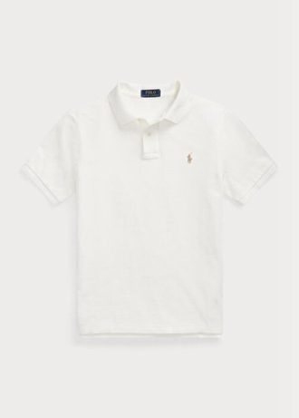 Weiße Poloshirts aus Mesh im Custom-Slim-Fit von Ralph Lauren für Herren