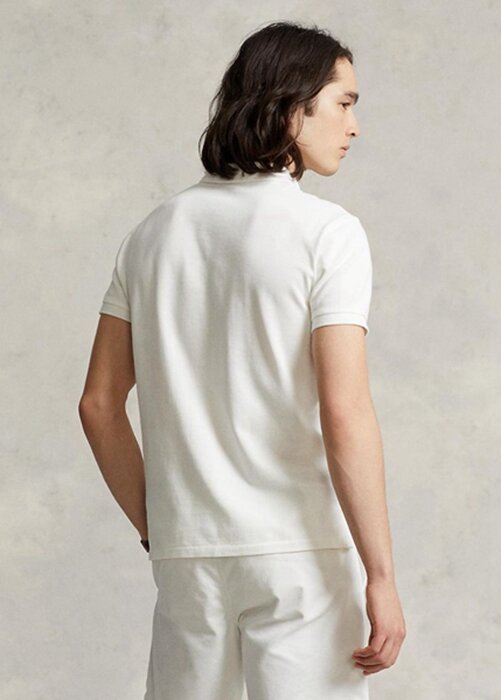 Weiße Poloshirts aus Mesh im Custom-Slim-Fit von Ralph Lauren für Herren Weiße Poloshirts aus Mesh im Custom-Slim-Fit von Ralph Lauren für Herren