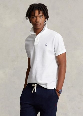 Weiße Poloshirts aus Mesh im Slim Fit von Ralph Lauren für Herren