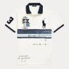Weiße Poloshirts aus Mesh mit Big Pony-Print für Herren von Ralph Lauren Weiße Poloshirts aus Mesh mit Big Pony-Print für Herren von Ralph Lauren