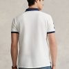 Weiße Poloshirts aus Mesh mit Big Pony-Print für Herren von Ralph Lauren Weiße Poloshirts aus Mesh mit Big Pony-Print für Herren von Ralph Lauren