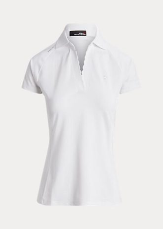 Weiße Poloshirts aus Piqué im Tailored Fit von Ralph Lauren für Damen