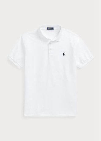 Weiße Poloshirts für Herren von Ralph Lauren Custom Slim Fit Birdseye