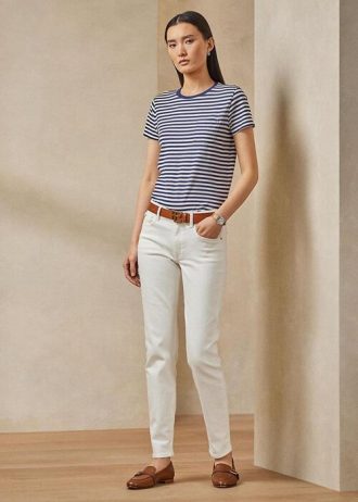 Weiße Ralph Lauren 400 Matchstick Jeans für Damen