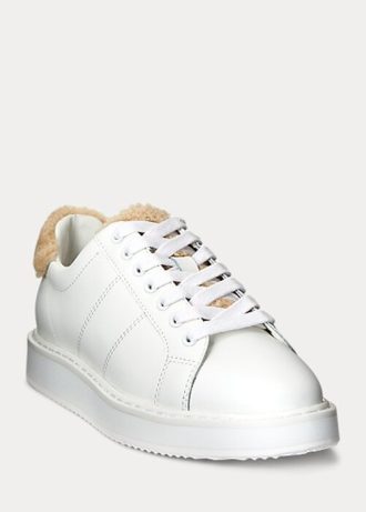 Weiße Ralph Lauren Angeline IV Action Leder-Sneakers für Damen
