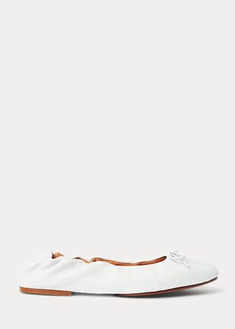 Weiße Ralph Lauren Ballerinas „The Pony“ für Damen