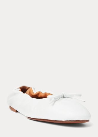 Weiße Ralph Lauren Ballerinas „The Pony“ für Damen