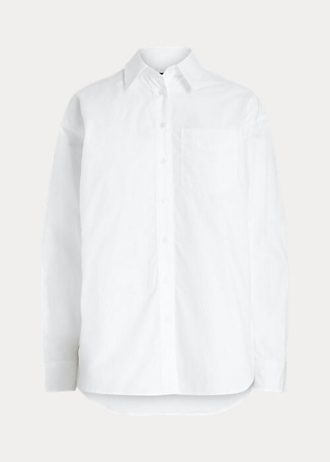 Weiße Ralph Lauren Baumwoll-Breittuchhemden für Damen