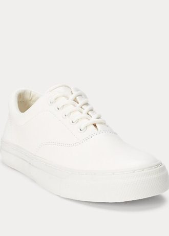 Weiße Ralph Lauren Bryn Leder-Sneakers für Damen