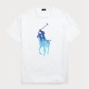 Weiße Ralph Lauren Classic Fit Big Pony Jersey-T-Shirts für Herren