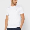Weiße Ralph Lauren Essential T-Shirts mit Rundhalsausschnitt für Herren