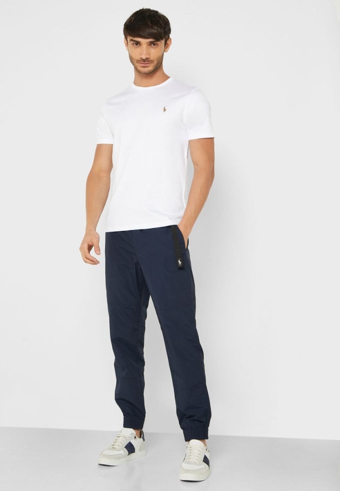 Weiße Ralph Lauren Essential T-Shirts mit Rundhalsausschnitt für Herren