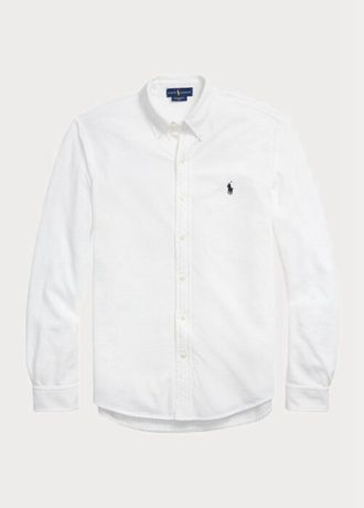 Weiße Ralph Lauren Featherweight Mesh-Hemden für Herren