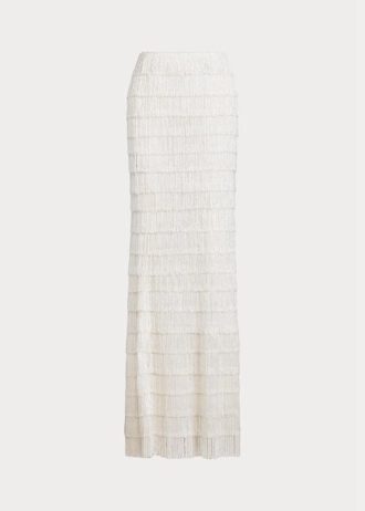 Weiße Ralph Lauren Fontanna Maxiröcke mit Verzierung für Damen Weiße Ralph Lauren Fontanna Maxiröcke mit Verzierung für Damen