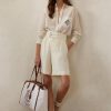 Weiße Ralph Lauren Francine Maulbeerseiden-Shorts für Damen Weiße Ralph Lauren Francine Maulbeerseiden-Shorts für Damen