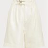 Weiße Ralph Lauren Francine Maulbeerseiden-Shorts für Damen Weiße Ralph Lauren Francine Maulbeerseiden-Shorts für Damen