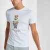 Weiße Ralph Lauren Graphic T-Shirts mit Rundhalsausschnitt für Herren Weiße Ralph Lauren Graphic T-Shirts mit Rundhalsausschnitt für Herren