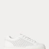 Weiße Ralph Lauren Hailey Sneakers aus perforiertem Leder für Damen Weiße Ralph Lauren Hailey Sneakers aus perforiertem Leder für Damen