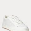 Weiße Ralph Lauren Hailey Sneakers aus perforiertem Leder für Damen Weiße Ralph Lauren Hailey Sneakers aus perforiertem Leder für Damen