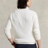 Weiße Ralph Lauren Herren-Pullover aus Baumwolle mit Viertelreißverschluss und Netzstrick Weiße Ralph Lauren Herren-Pullover aus Baumwolle mit Viertelreißverschluss und Netzstrick