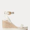 Weiße Ralph Lauren Hilarie Espadrilles aus Leder für Damen Weiße Ralph Lauren Hilarie Espadrilles aus Leder für Damen