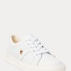 Weiße Ralph Lauren Janson II Action Leder-Sneakers für Damen Weiße Ralph Lauren Janson II Action Leder-Sneakers für Damen