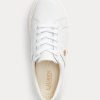 Weiße Ralph Lauren Janson II Action Leder-Sneakers für Damen Weiße Ralph Lauren Janson II Action Leder-Sneakers für Damen