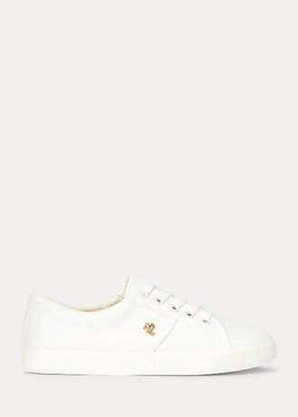 Weiße Ralph Lauren Janson II Canvas-Sneaker für Damen