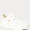 Weiße Ralph Lauren Janson II Canvas-Sneaker für Damen Weiße Ralph Lauren Janson II Canvas-Sneaker für Damen