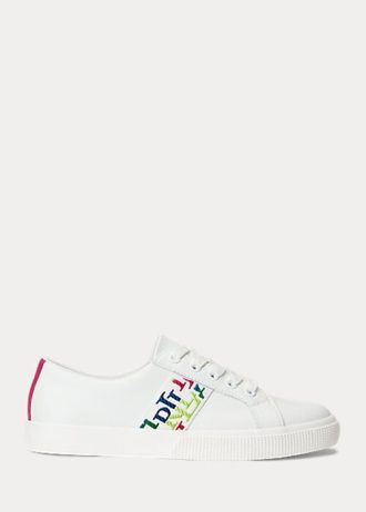 Weiße Ralph Lauren Janson III Sneakers aus Nappaleder für Damen