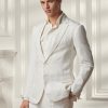 Weiße Ralph Lauren Kent-Anzugsakko mit Fischgrätenmuster für Herren