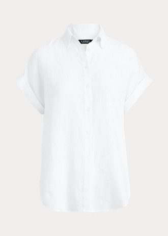 Weiße Ralph Lauren Leinenhemden mit Dolman-Ärmeln für Damen