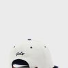 Weiße Ralph Lauren Logo Flat Peak Hüte für Herren