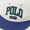 Weiße Ralph Lauren Logo Flat Peak Hüte für Herren
