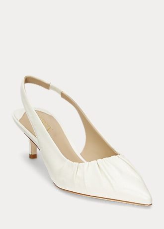 Weiße Ralph Lauren Lolah Slingback-Pumps aus Nappaleder für Damen