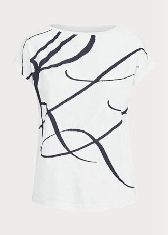 Weiße Ralph Lauren Oberteile aus Baumwollmischung mit Logo-Print für Damen