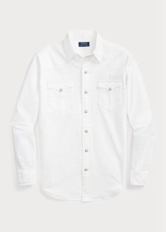 Weiße Ralph Lauren Oxford-Westernhemden im Classic Fit für Herren Weiße Ralph Lauren Oxford-Westernhemden im Classic Fit für Herren