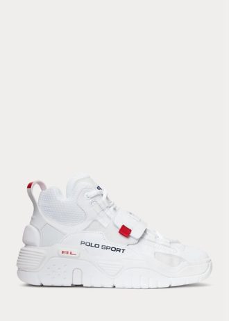 Weiße Ralph Lauren PS100 High-Top-Sneaker für Herren
