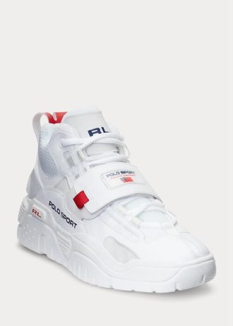 Weiße Ralph Lauren PS100 High-Top-Sneaker für Herren