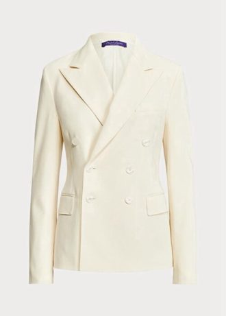 Weiße Ralph Lauren Safford Blazer aus Wollgabardine für Damen