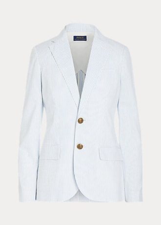 weisse ralph lauren seersucker blazer fr damen 2 330x462 - Wei&szlig;e Ralph Lauren Seersucker-Blazer f&uuml;r Damen