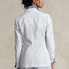 Weiße Ralph Lauren Seersucker-Blazer für Damen Weiße Ralph Lauren Seersucker-Blazer für Damen