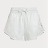 Weiße Ralph Lauren Shorts aus mehrlagigem Ripstop-Jersey mit Kordelzug für Damen Weiße Ralph Lauren Shorts aus mehrlagigem Ripstop-Jersey mit Kordelzug für Damen