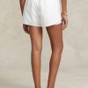 Weiße Ralph Lauren Shorts aus mehrlagigem Ripstop-Jersey mit Kordelzug für Damen Weiße Ralph Lauren Shorts aus mehrlagigem Ripstop-Jersey mit Kordelzug für Damen