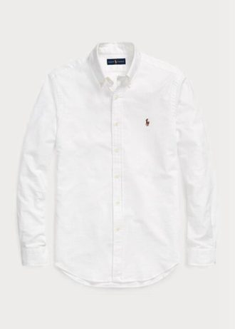 Weiße Ralph Lauren Slim Fit Oxford-Hemden für Herren