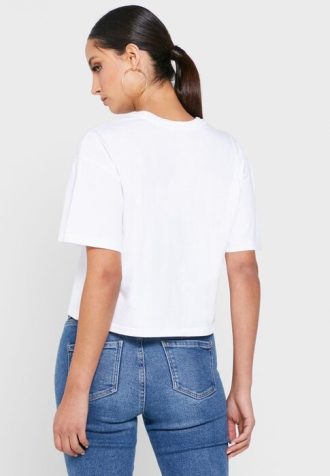 Weiße Ralph Lauren T-Shirts mit Rundhalsausschnitt und Grafik für Damen